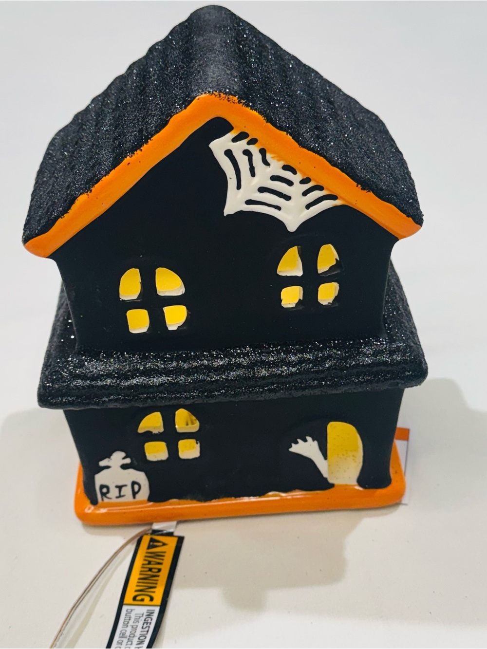 Celebrate Together Halloween Haunted House Blinking LightUp Black Orange NWT